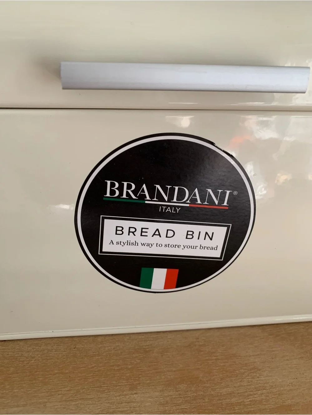 Cream Bread Bin - Metal Countertop Bread Box Brandt brand Retro